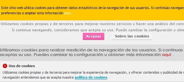 avisos de cookies